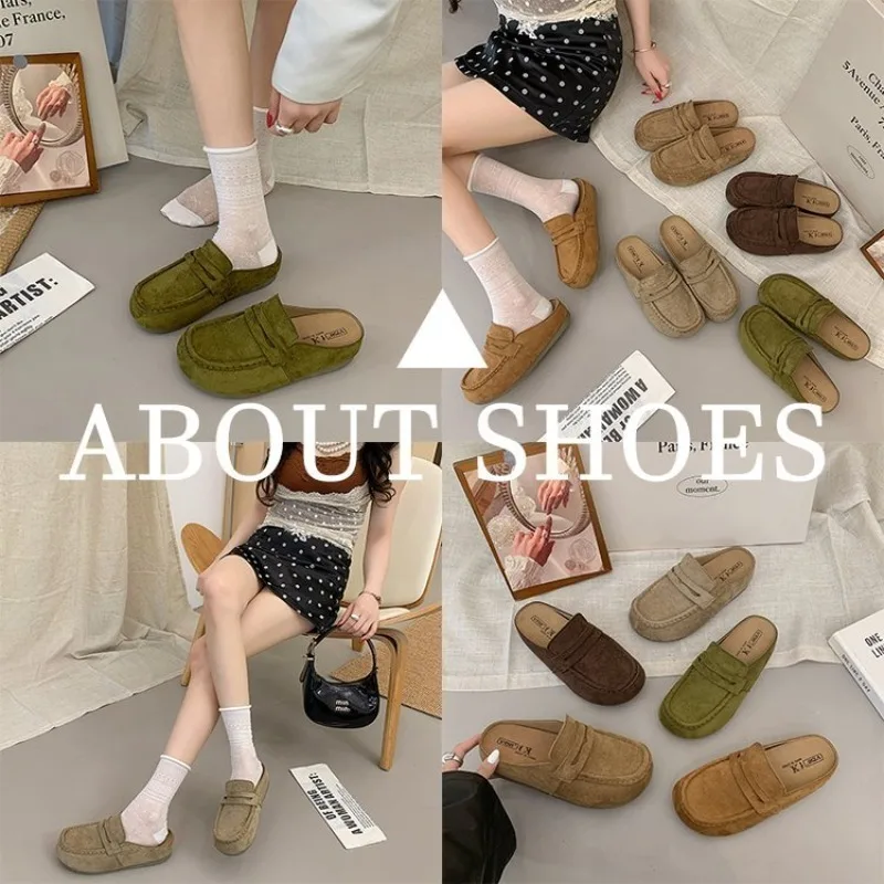 Damen Loafer-Stil Birken Mules aus Wildleder, geschlossene Zehenpartie, Slip-On Clogs, dicke Sohle, lässige Pantoletten, modische Sommer-Outdoor-Sandalen für Damen – Detail 1