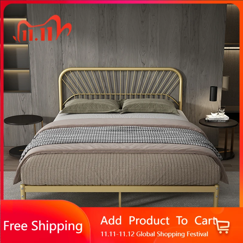 

Легкая роскошная европейская кровать из кованого железа, уникальная удобная двуспальная модная кровать, романтический дизайн высокого качества, мебель для дома Muebles
