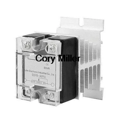 40A 25-380V AC SSR Solid State Relay Voltage Resistance Regulator w Heat Sink