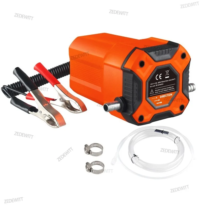12V 60W Electric Oil Suction Pump Portable Fuel Transfer Pump for Car Engine Crude Oil Fluid Extraction Works on Motorcycle Boat