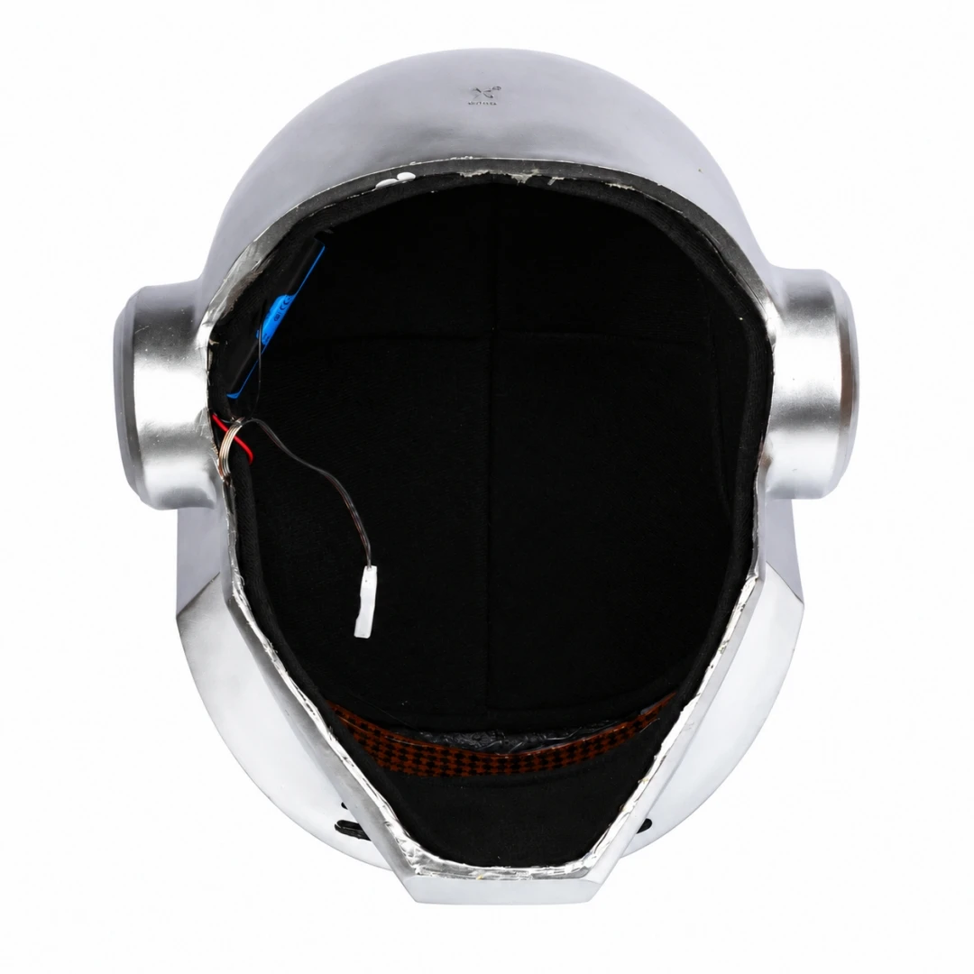 Xcoser Daft Punk Thomas Helmet Silver Matte LED Light Up Resin Replica Prop Mask
