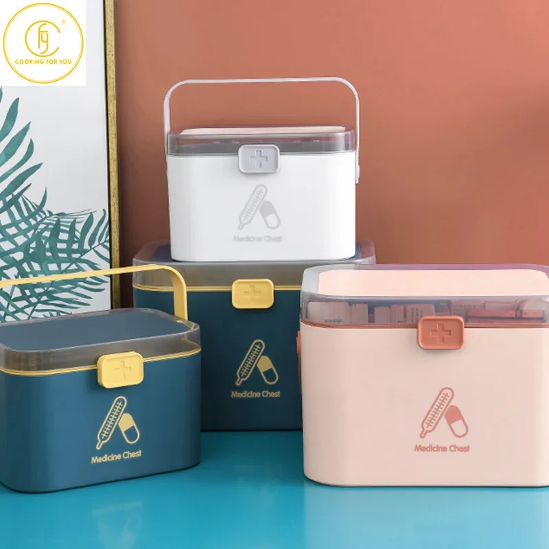 

Multifunction Medicine Cosmetics Plastic Storage Boxs Household Desktop Sundries Containers Snacks Make Up Storage Organization