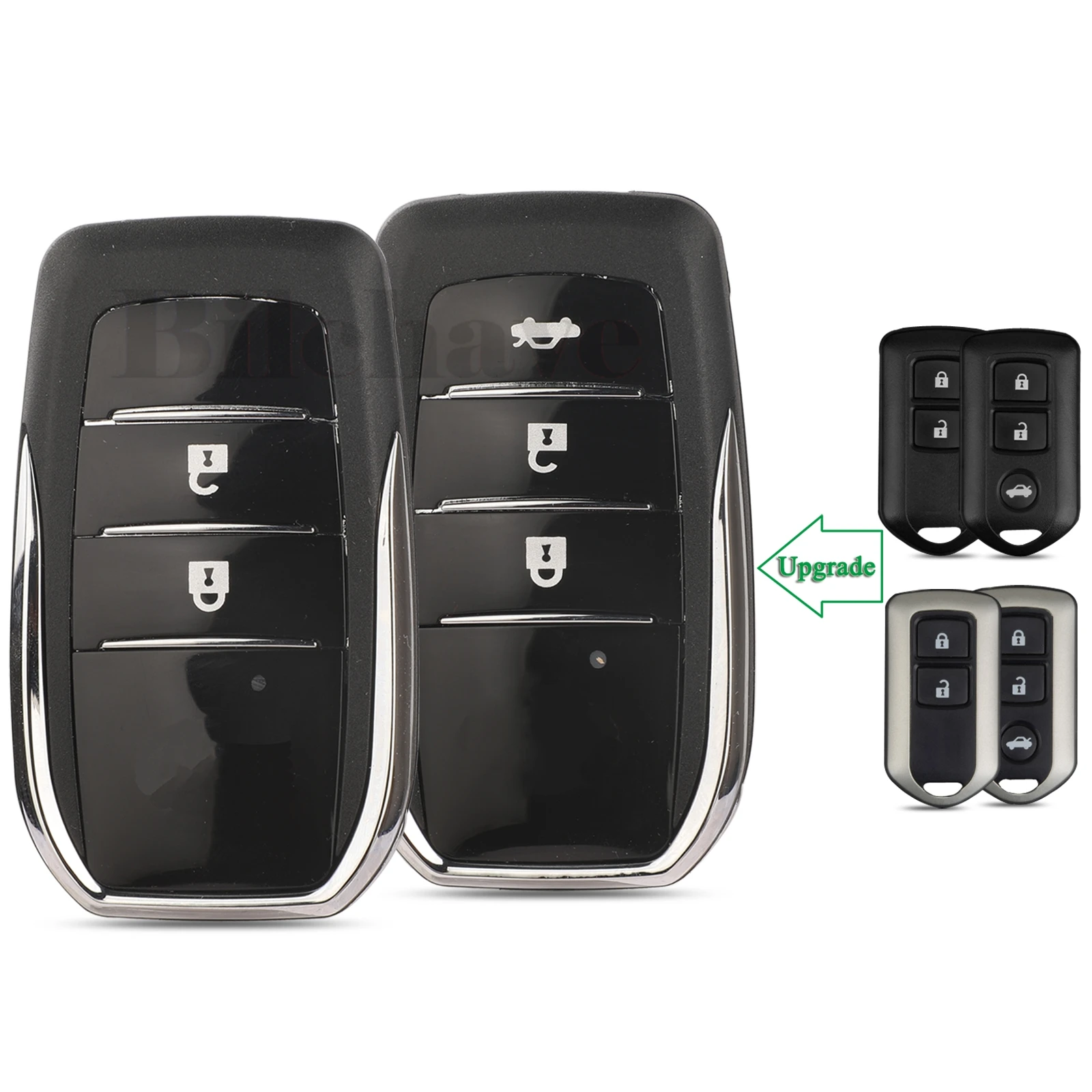 jingyuqin 2/3 Buttons Car Smart Control Remote Key Case For Toyota Car Keyless Shell Case fob Toy43 Blade Upgrade