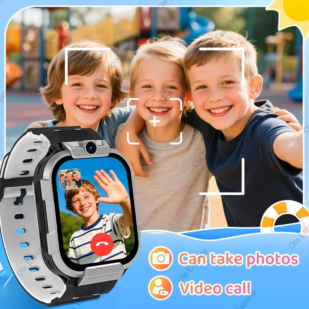 4G ساعة ذكية للأطفال 2.01 ''HD شاشة تعمل باللمس مكالمة فيديو مراقبة النوم كاميرا ساعة تنبيه Smartwatch الأطفال بنين بنات هدايا #4
