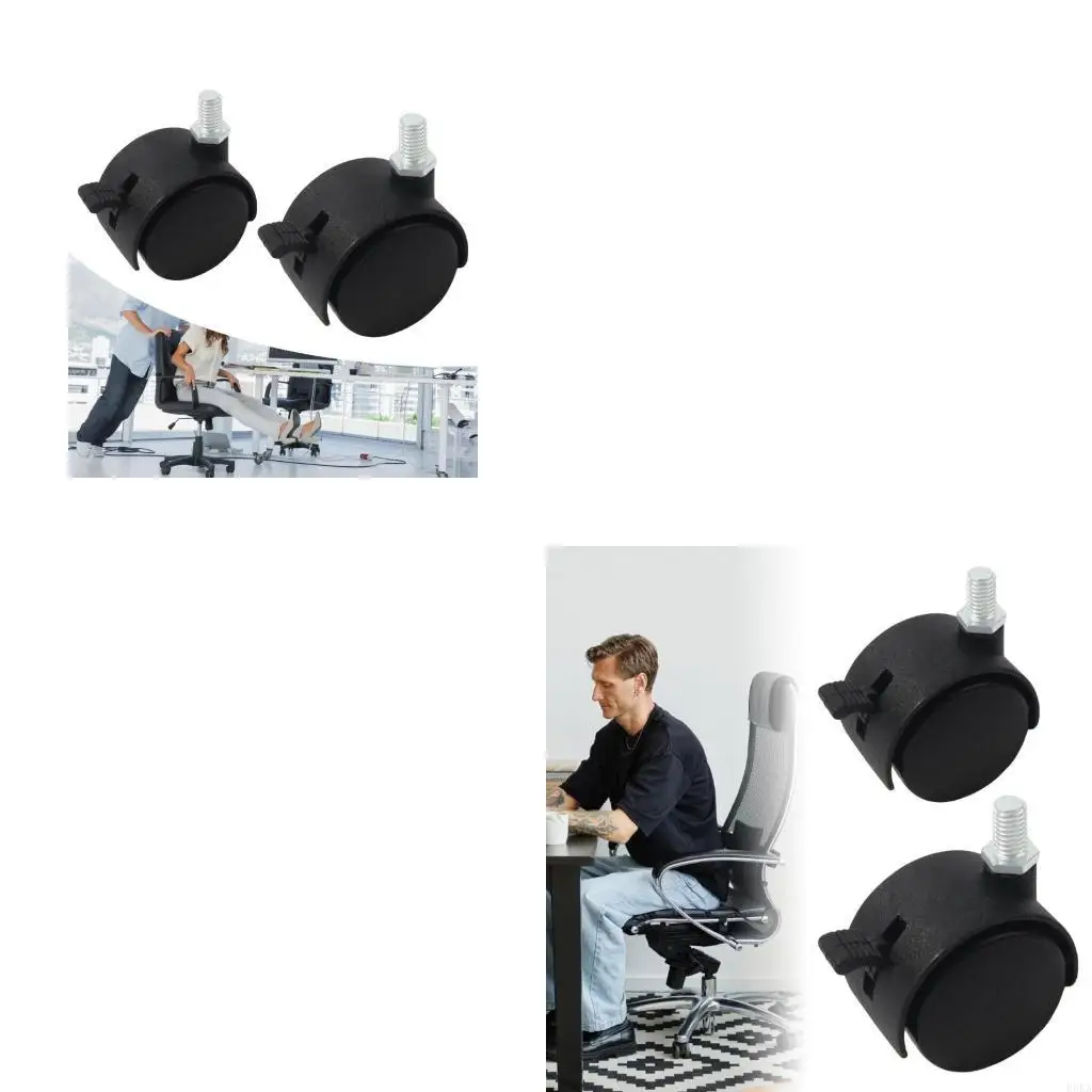 

4pcs Quiet Rolling Rubber Casters with Long lasting Durability Furniture Replacement for Tables & Storage Units