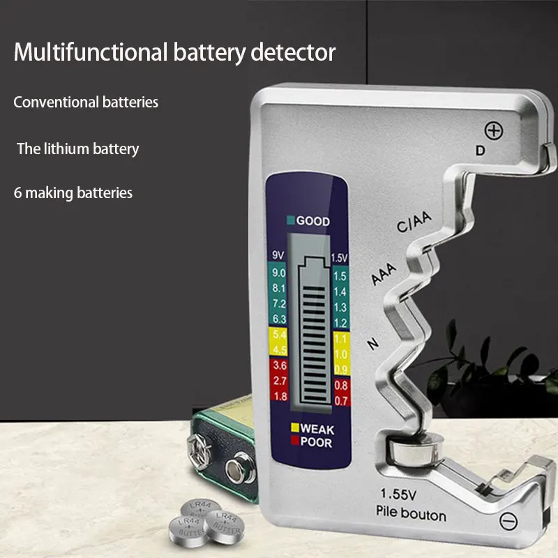 Digital Battery Tester LCD Display C D N AA AAA 9V 1.5V Button Cell Battery Capacity Check Detector Capacitance Diagnostic Tool