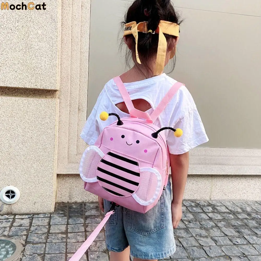 

Cartoon 3D Bee Children Backpacks Large Capacity Leash Cute Kindergarten Schoolbag Waterproof Wear-resistant Kids Shoulders Bag