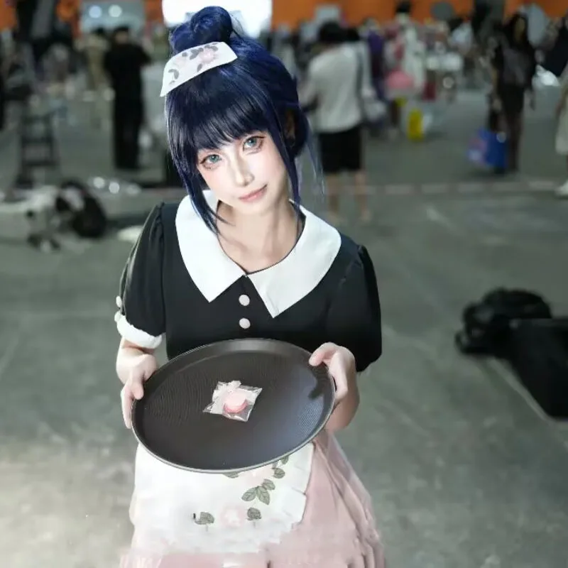 أزياء دونكين تشنغ التأثيرية معجزة S6 مارينيت كلاومي فتاة شعر مستعار فستان الخادمة بدلة النساء حفلة الهالوين أنيمي الحدث لعب الأدوار