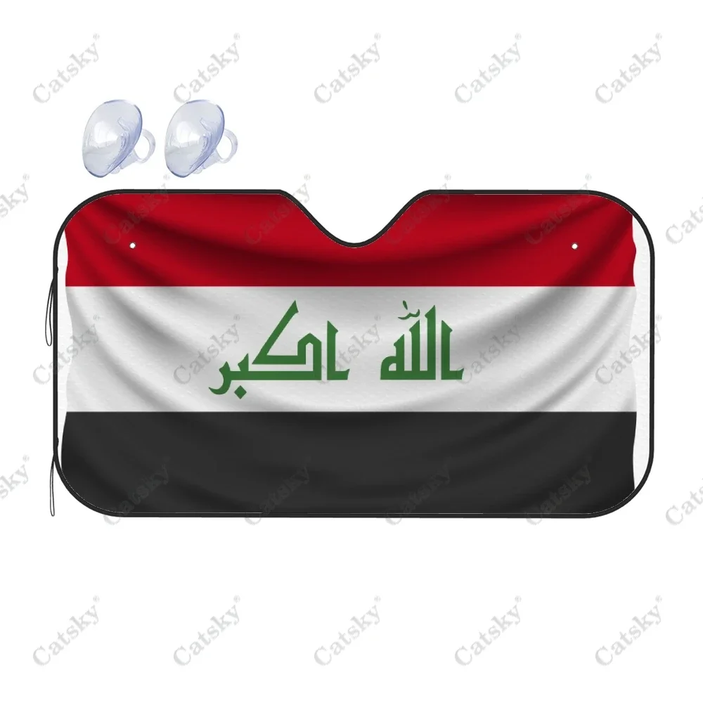 Iraq flag Car Sunshade Interior Accessories Folding Sunscreen Anti-UV Pattern Printing Gift Sunshade