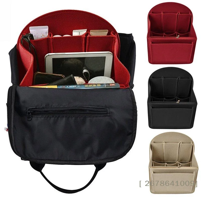 ⚑ Filztasche mit großem Fassungsvermögen, Aufbewahrungstasche für Reisen, Innentasche, tragbare Rucksack-Aufbewahrungstasche, geeignet für Schulter- und Handtaschen