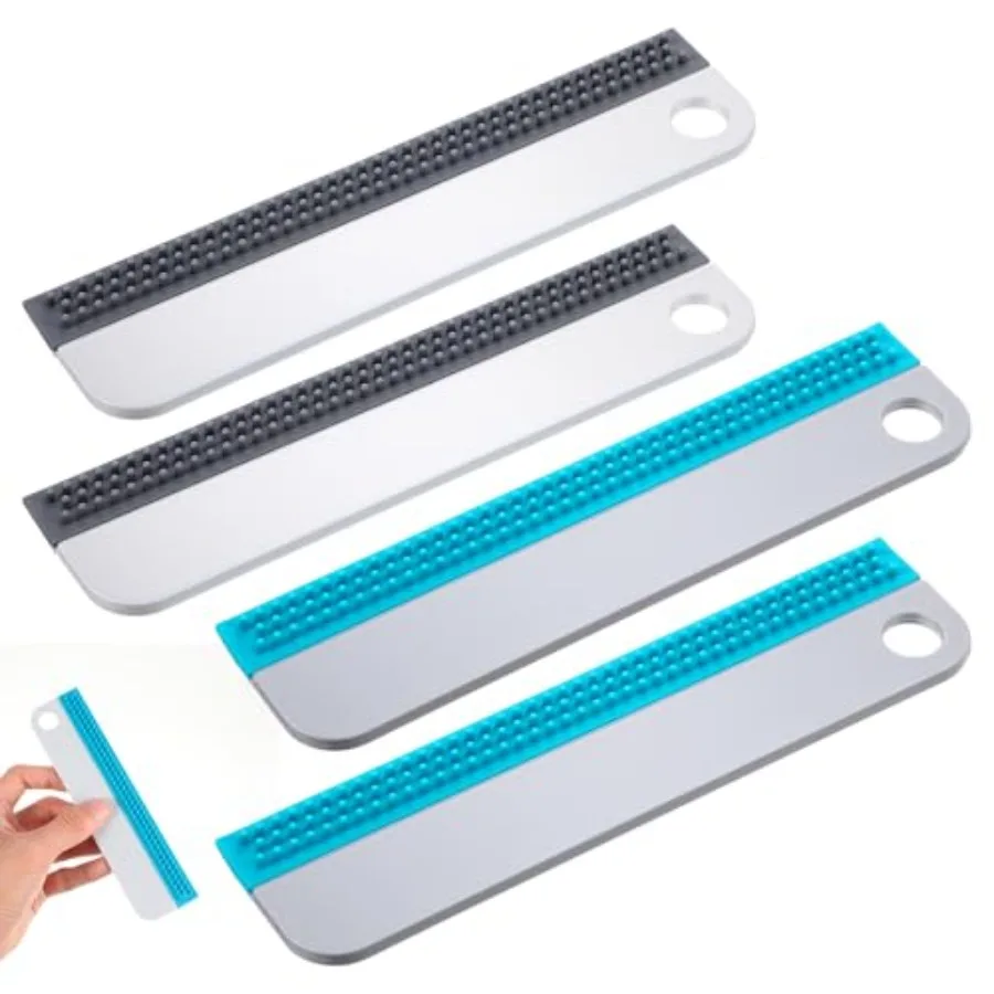 

4PCS Mini Soft Rubber Window Squeegee for Car, 6.29 x 1.57 in Small Window Scrubber Scraper, Scraper Glass Cleaning Squeegee To