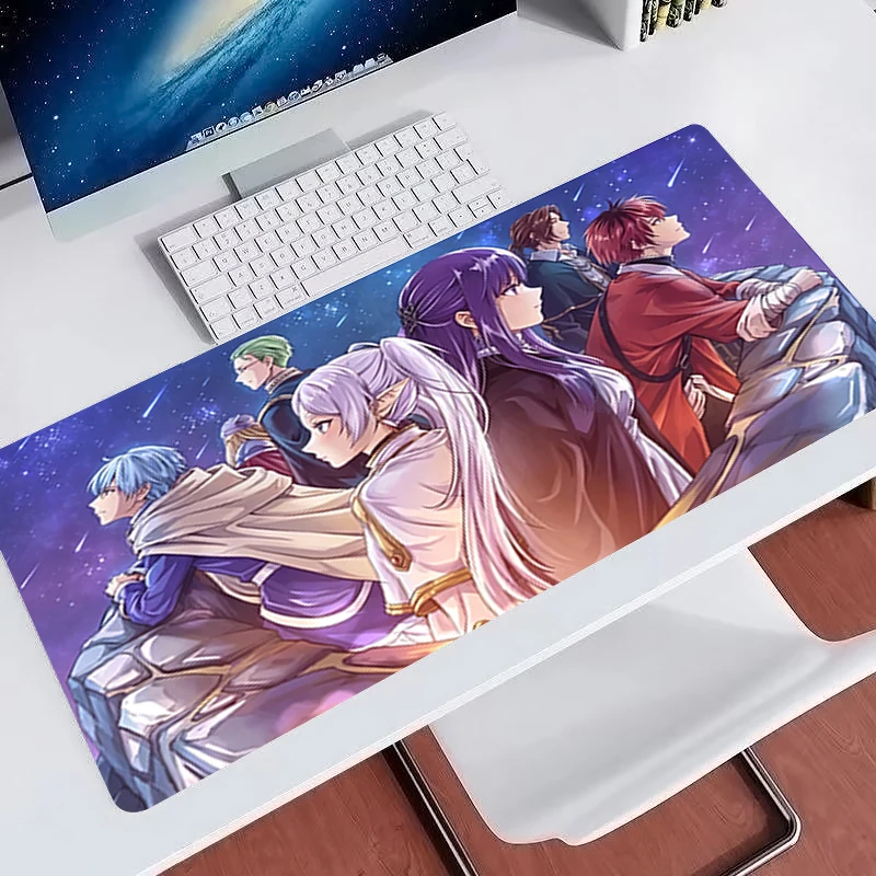 kawaii Mouse Pad Gamer Extended Desk Mat Notbook Keyboard Pad Oversized Gaming Accessories Frieren At The Funeral Anime Mousepad