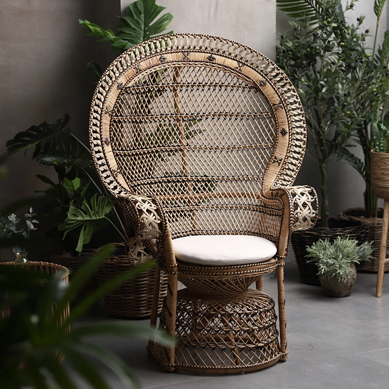 Natural Rattan Peacock Chair B & B Indonesian Rattan Chair Thai Balcony Princess Chair Single Chair