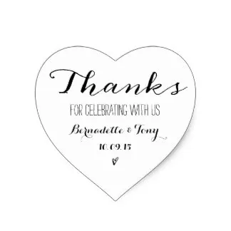 

3,8 см Спасибо за празднование с нами! Свадебная наклейка «Спасибо» в форме сердца