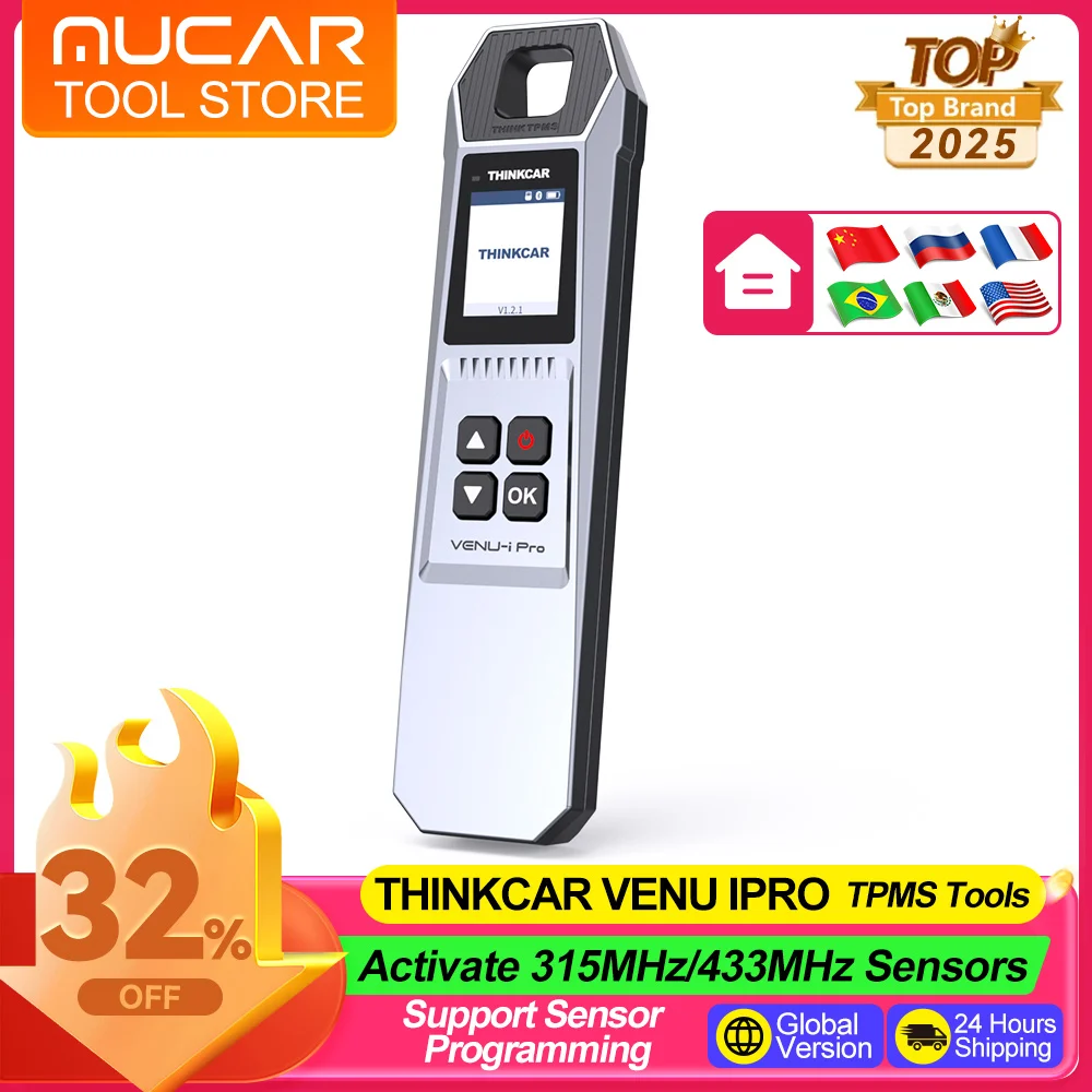 THINKCAR VENU IPRO Инструмент для проверки давления в шинах 315МГц/433МГц, инструмент для ремонта шин TPMS, инструмент для активации датчиков и диагностики для 689BT