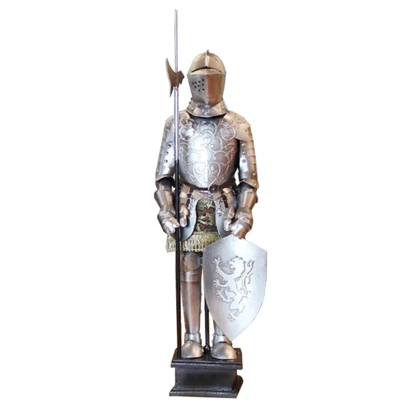 

Nordic Ornaments Knight Armor Figurines Medieval Retro Handmade Desktop Miniatures Sculptures Iron Art Creative Home Decoration