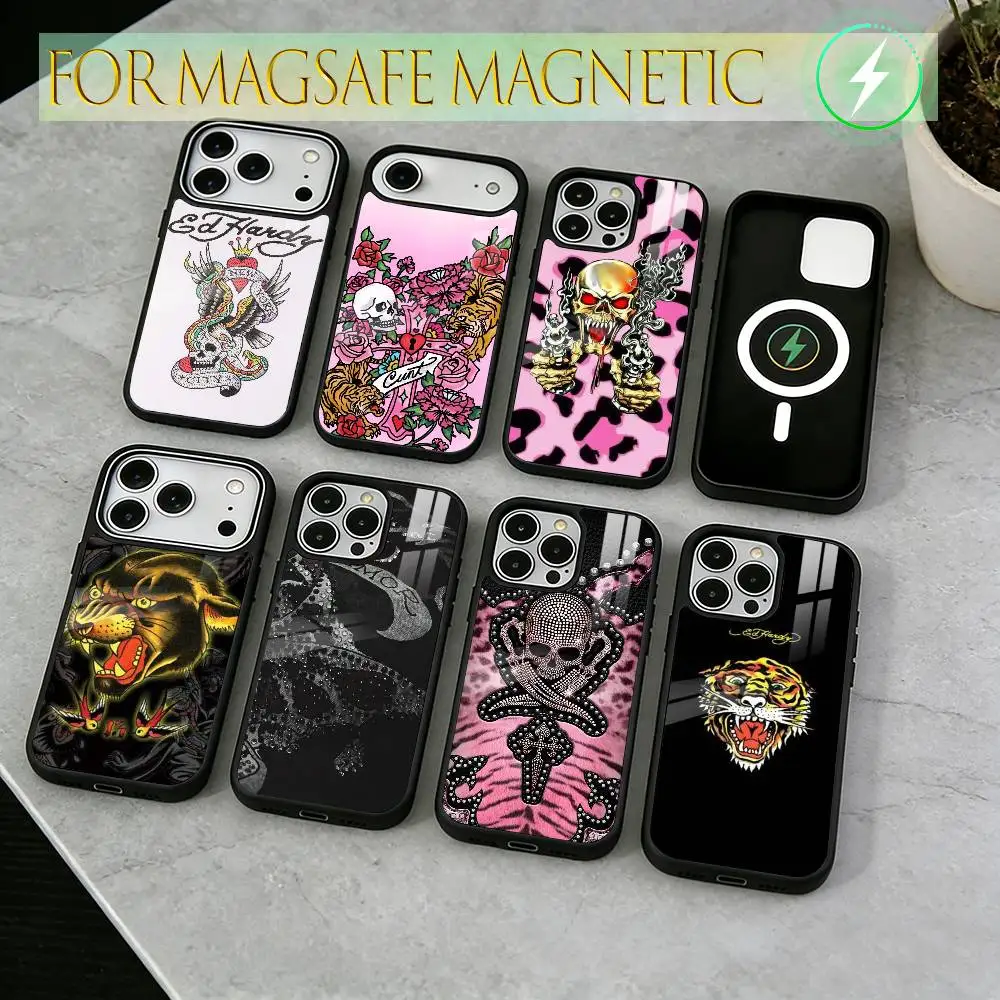 Fashion Ed Brands Phone Case For iPhone17,16,15,14,13,12,11 Plus,Pro Magnetic with Magsafe Wireless Charging