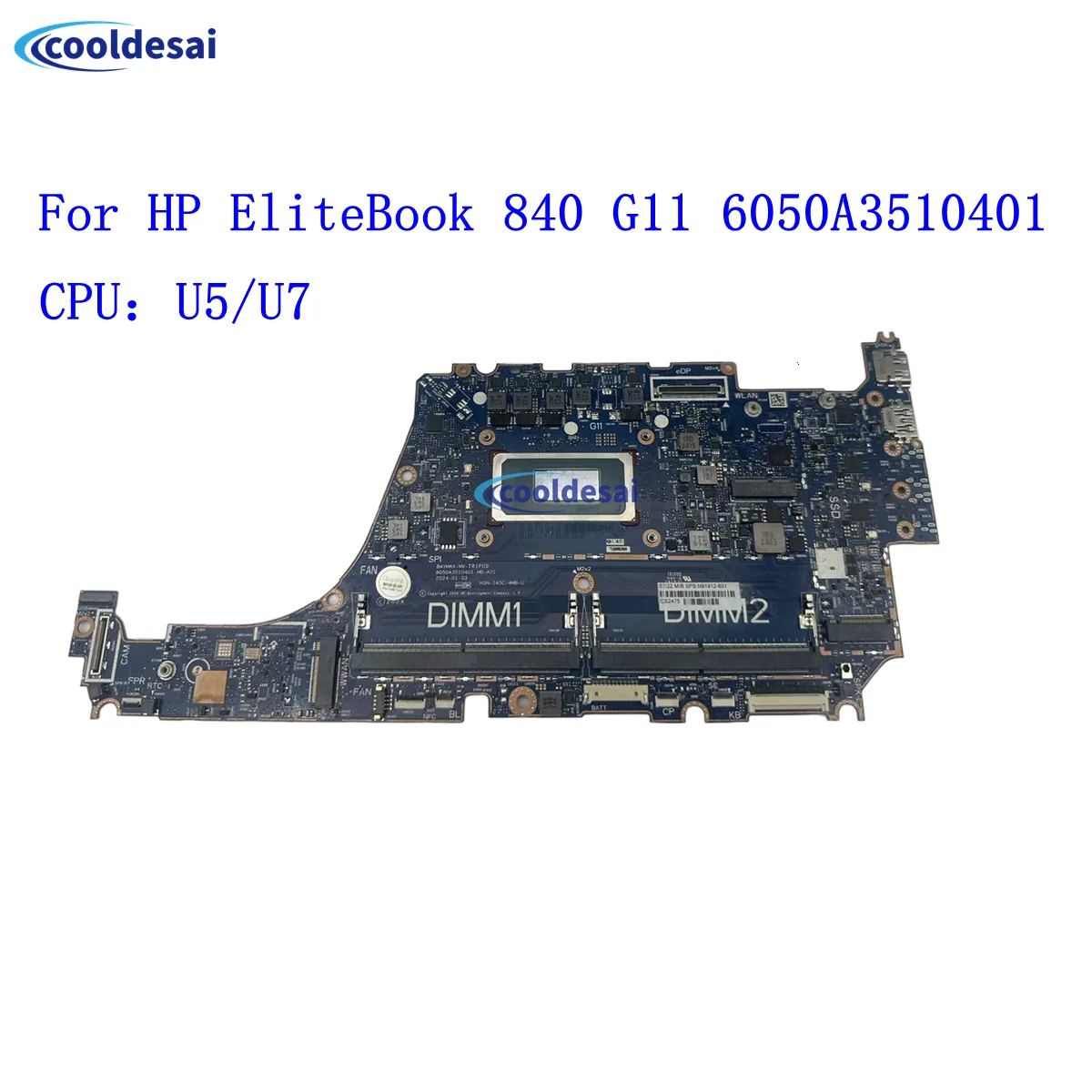 6050A3510401 For HP 14inch EliteBook 840 G11 Laptop Motherboard N91906-601 N91912-601 N91914-601 N93968-601 N98502-601 U5/U7 CPU