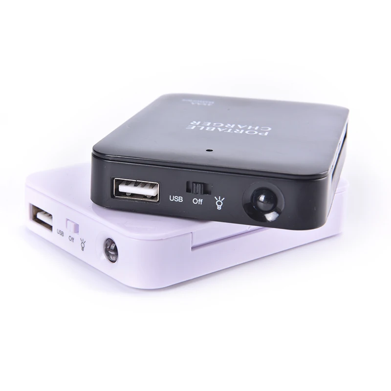 1Pc 4 Slots AA Battery USB Power Bank Charger Case Box Battery Charger Emergency Power Charge Box Mobile Phone Charging Base