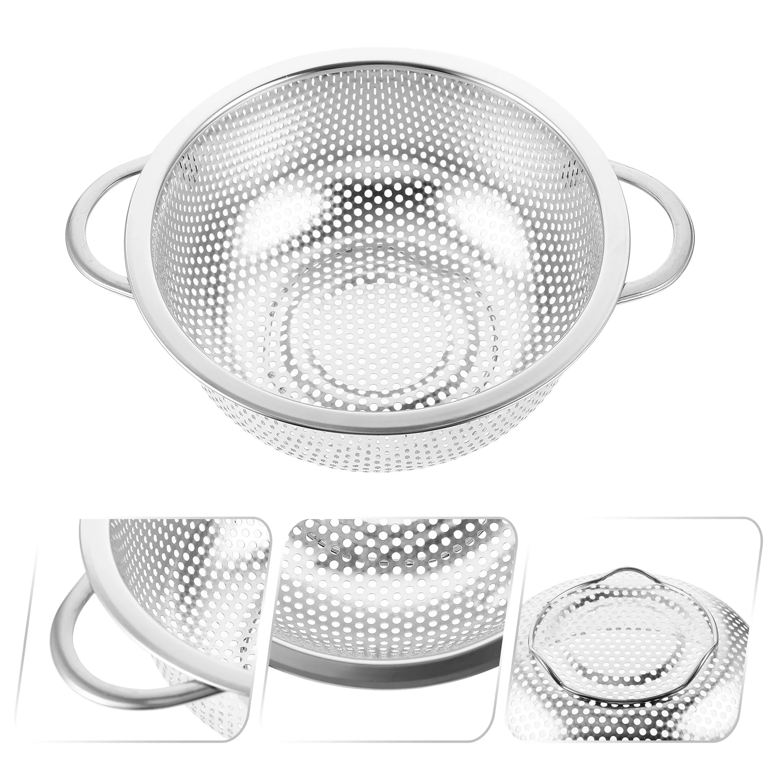 

Rice Washer Strainer Bowl Stainless Steel Storage Basket Vegetable Panier Silver Drain