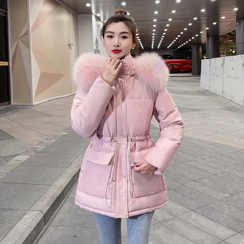 2025 novo inverno para baixo jaqueta acolchoada feminina coreano quente engrossar feminino algodão-acolchoado jaqueta inverno grandes bolsos grosso acolchoado jacke