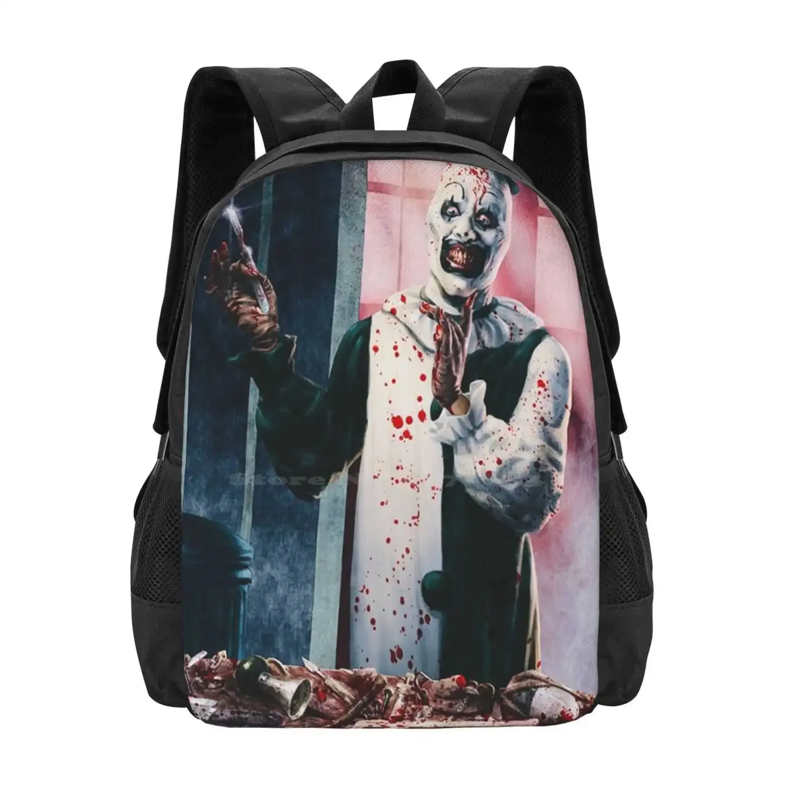 

Terrifier Horror Movie Art School Bags Travel Laptop Backpack Terrifier Scary Halloween Clowns Art The Clown Art Clown Film