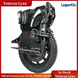 Newest LeaperKim Veteran Lynx 151.2V 2700Wh 50E Battery Peak Power 8000W Motor 125Km/h Adjustable Suspension Range 90mm Unicycle