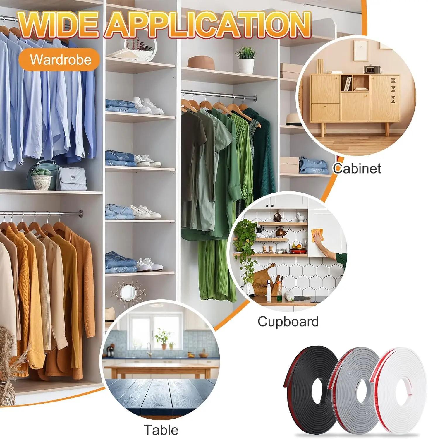 5/10m U-Shape Edge Banding Furniture Edge Strip Self Adhesive Edging Trim Flexible Edge Protector for Countertop Table Cabinets