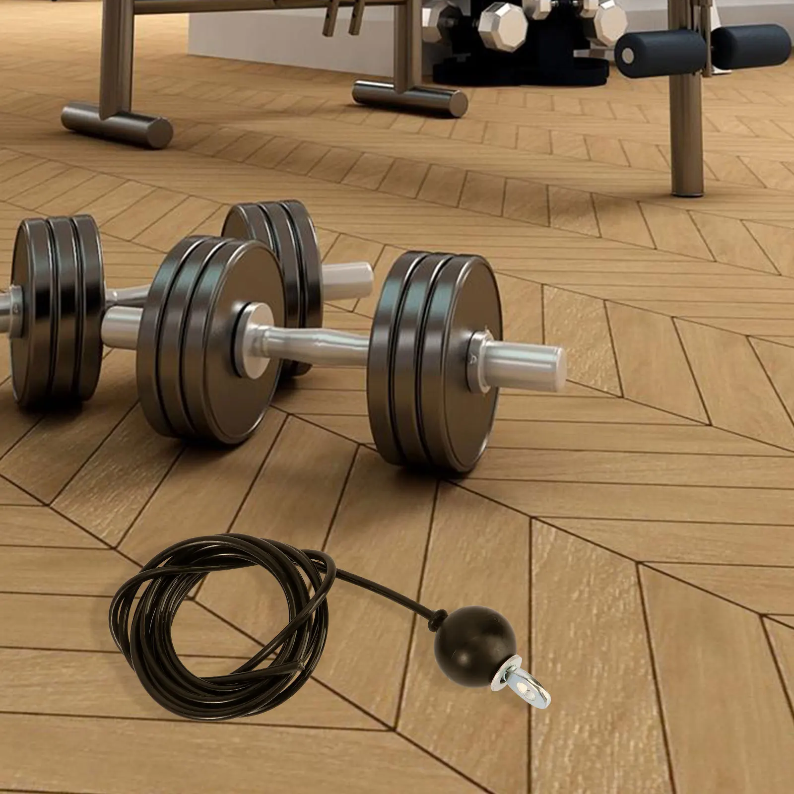 

1Set Durable Fitness Pulley Cable Accessories Wirerope Clamps Thimble Arm Biceps Tool Home Gym Workout Pulley Cable