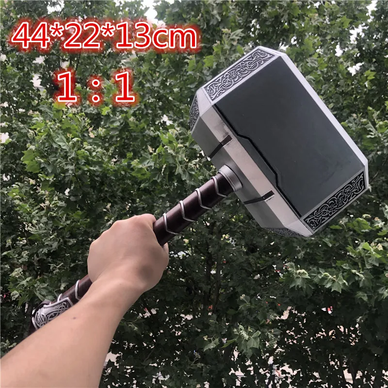 

44cm 's Hammer Cosplay 1:1 Thunder Hammer Figure Weapons Model Kids Gift Movie Role Playing Safety PU Material Toy