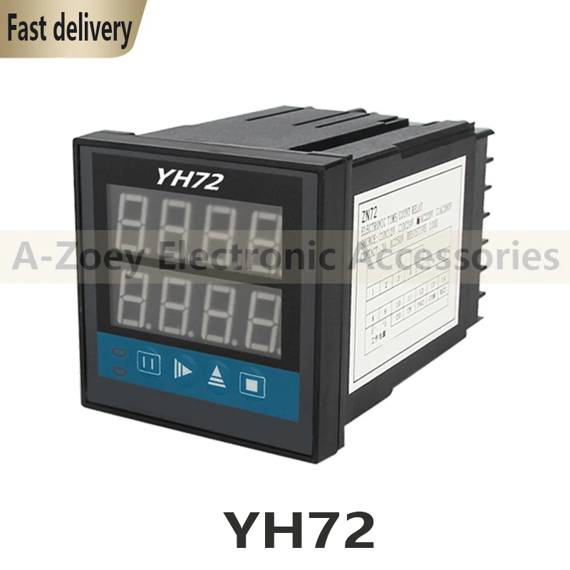 New Original YH72 Time Relay, Counter And Time Accumulator Double Digital Display 220V Meter