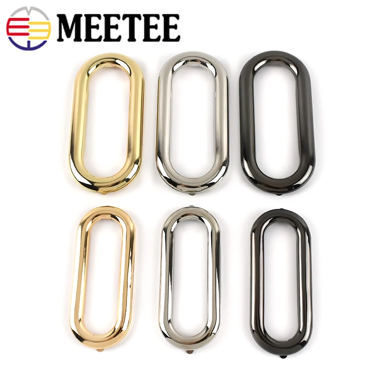 2/4Pcs Metal Oval Ring Eyelet Buckle Decorative Handbag Handle Frame Kiss Clasp Purse Bag Leather Craft DIY Hardware Accessories