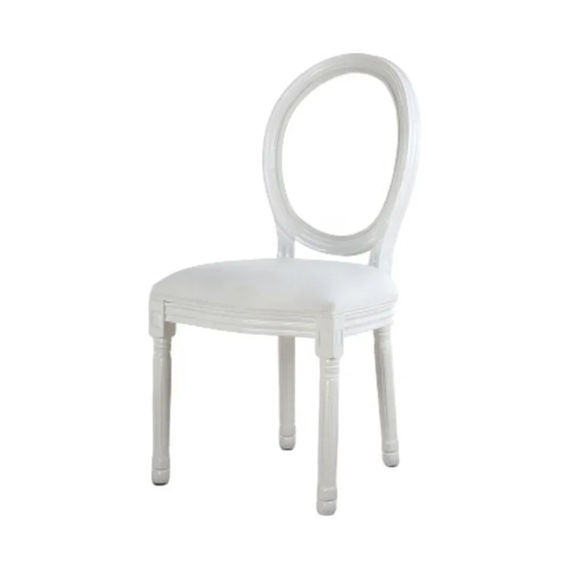 Modern elegant leather white wood restaurant event furniture Luxury hotel wedding chairs