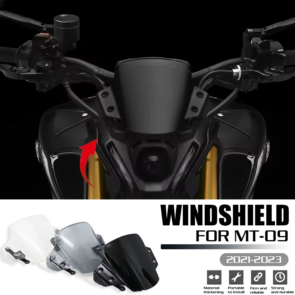 

Fit For YAMAHA MT-09 2021 2022 2023 Motorcycle Accessories Windshield Windscreen Wind screen MT09 MT 09 mt09