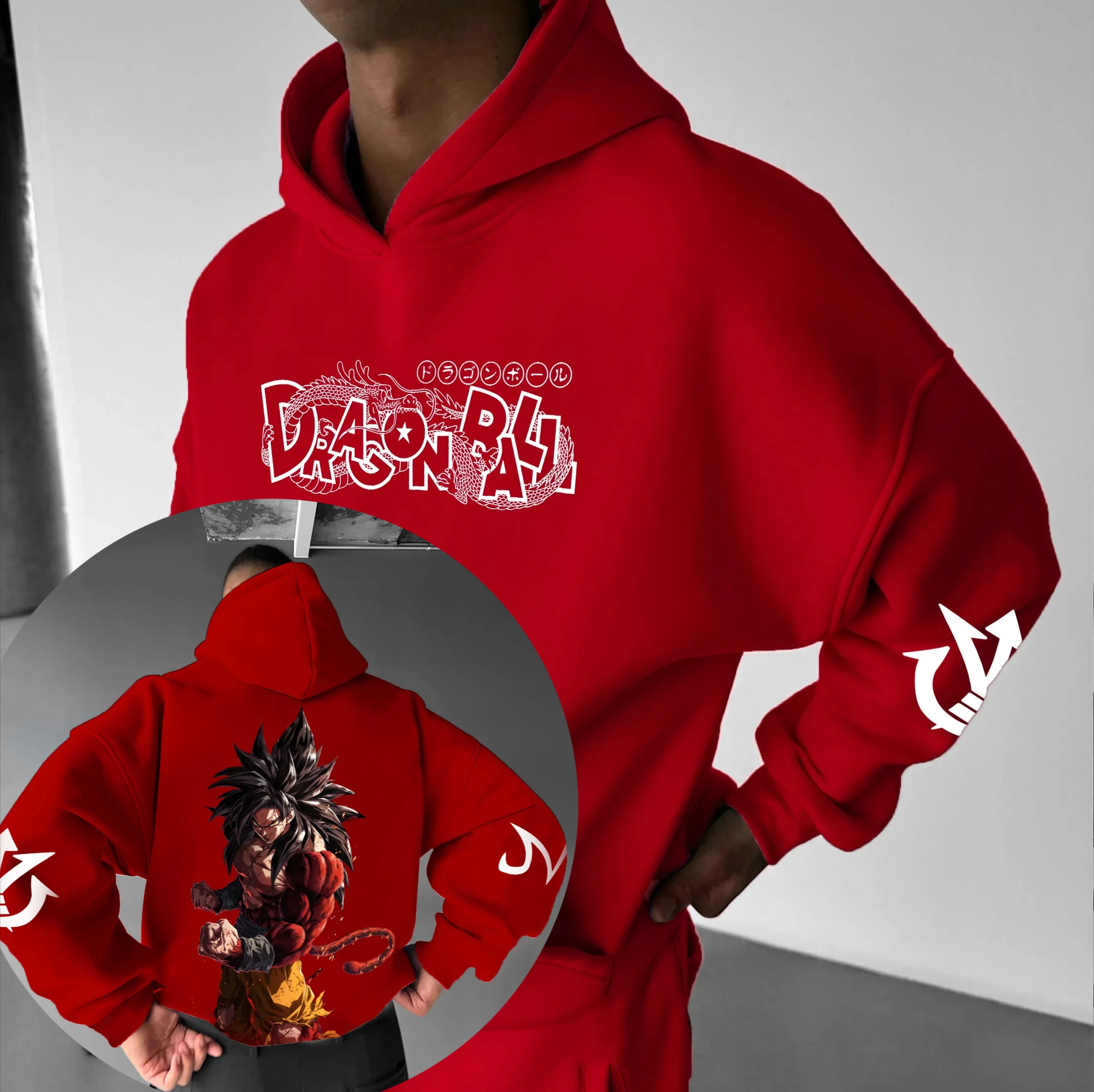 

Одежда для родителей и детей Dragon Ball, осенне-зимняя японская толстовка с капюшоном Hotblooded Animation, классический мужской и женский топ