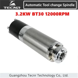 3.2KW BT30 ATC Automatic Tool Change Spindle 12000RPM Pneumatic Water Cooling Spindle Motor 220V 380V For Milling Metal
