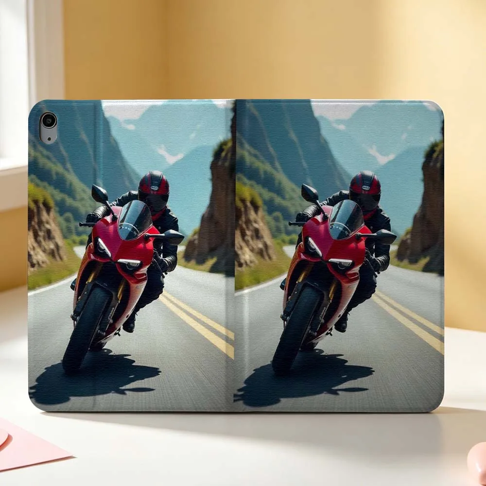 Cool Motorcycle Art For Apple iPad Pro Mini A16 A17 A14 4 5 6 7 6th 12th Gen 9.7 12.9 11 13 M4 inch Tablet Case Pen Tray