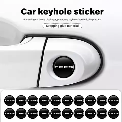 8pcs Car Door Lock Keyhole Sticker Decoration Anti-blocking Cover For KIA Ceed ED 2006 2007 2008 2009 2010 2011 2012