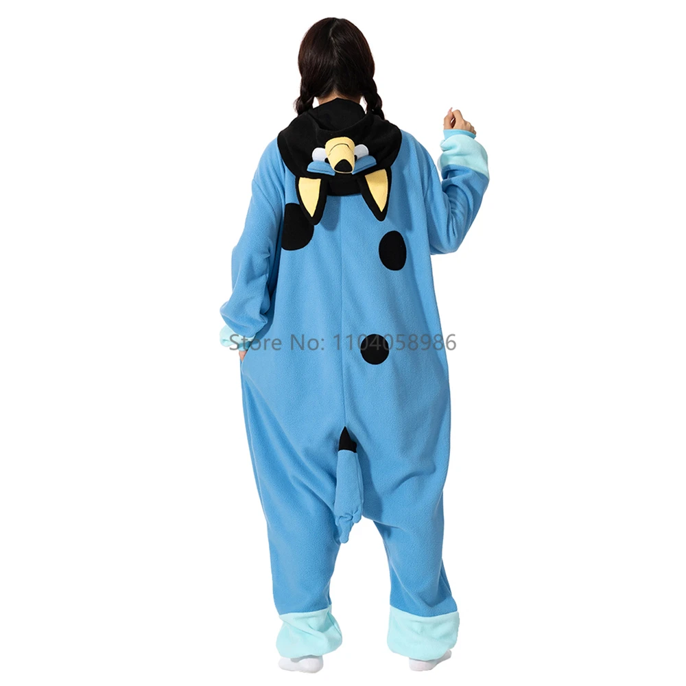 Tier Kigurumi Kostüm Halloween Stram pler blauen Hund für Frauen Männer Erwachsene Kinder Pyjamas Cartoon Pyjama Cosplay Party Homewear