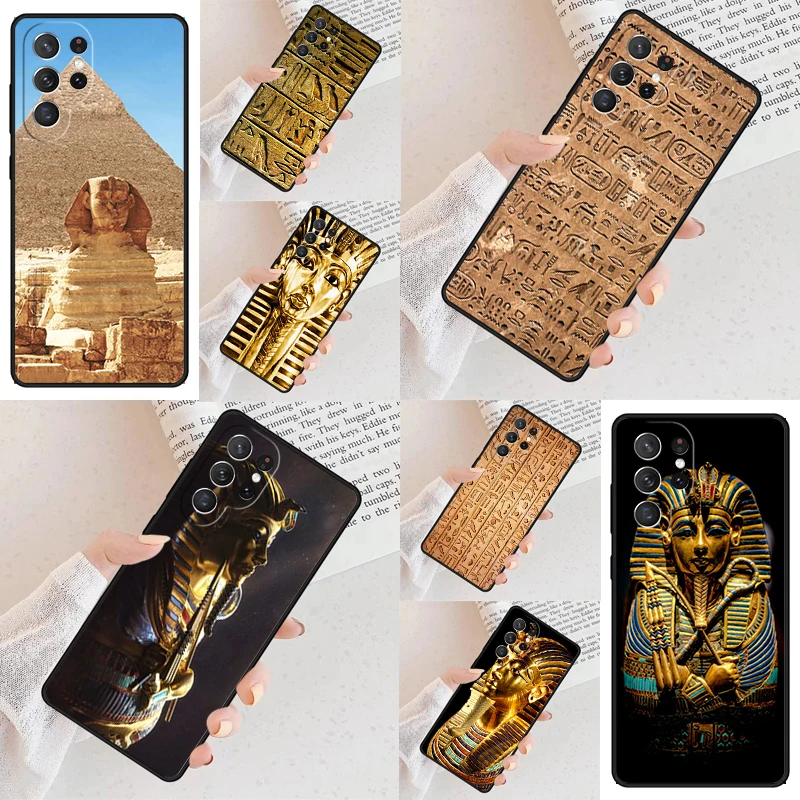 Egyptian Pharaoh Phone Case For Samsung Galaxy S24 S23 S22 S21 Ultra S10 Note 10 Pro S20 Plus FE S9 S8 Cover