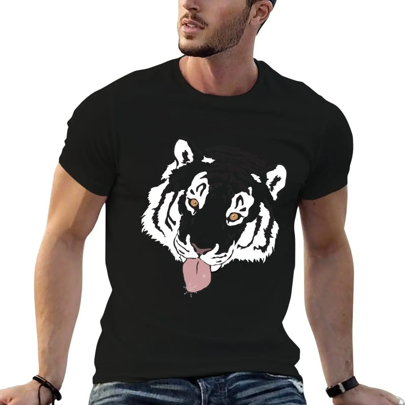 

Snowflake Tiger T-Shirt hippie clothes quick drying baggy shirts for a boy mens graphic t-shirts pack