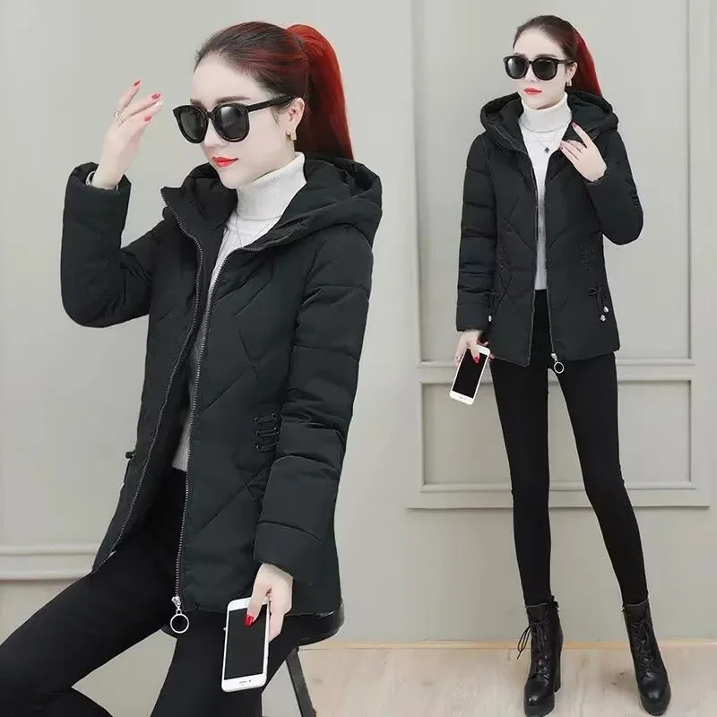 Parkasผู้หญิงเสื้อแจ็คเก็ตฤดูใบไม้ร่วงฤดูหนาวWarm Puffer Jacket Hooded Harajuku Outwearหลวมเสื้อกั๊กเกาหลีฤดูใบไม้ร่วง 2025 ใหม่