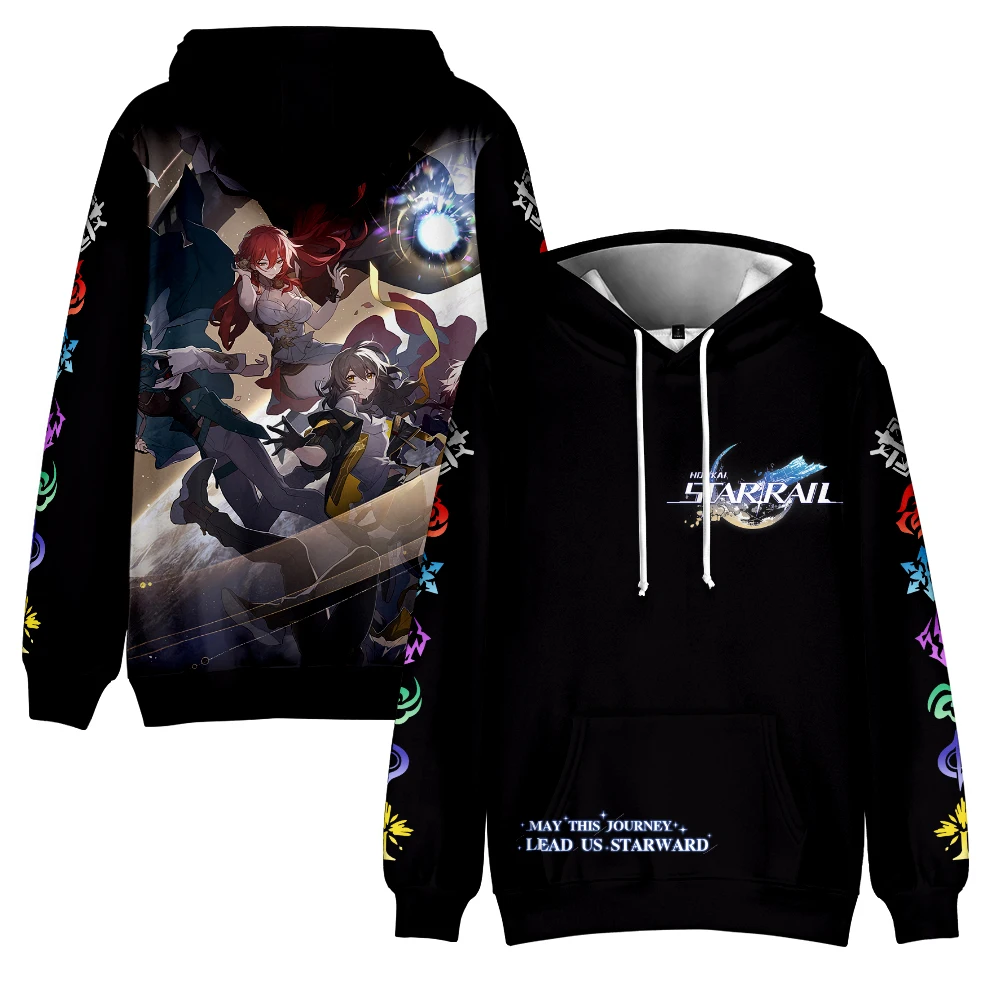 Sudadera con capucha de manga larga para hombre y mujer, ropa de calle de Anime de Star Rail, Harajuku, 3D estilo Casual, juego Honkai