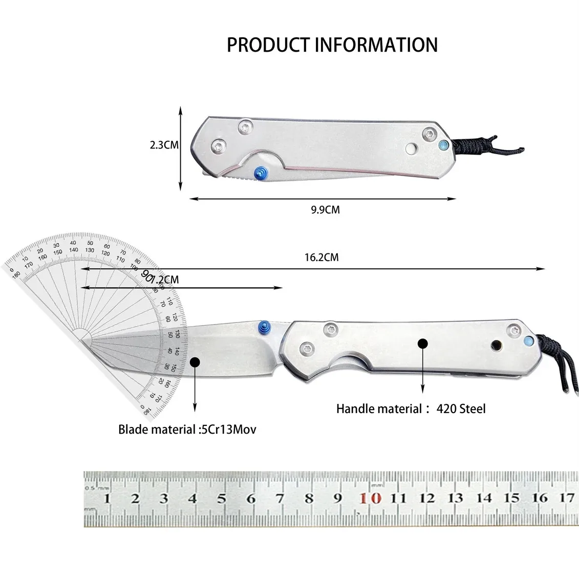 Multifunctional Pocket Folding Knife All Steel Handle Tanto 5CR15 Blade High Hardness Sharp EDC Tool Mercerized EDC Knife