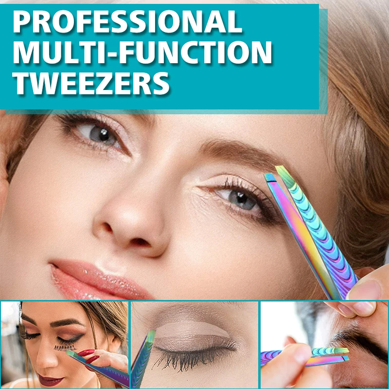 Professional Eyebrow Tweezer Trimmer Stainless Lashes Tweezers Beard Eyelash Brow Hair Removal Clip Plucker Makeup Tools