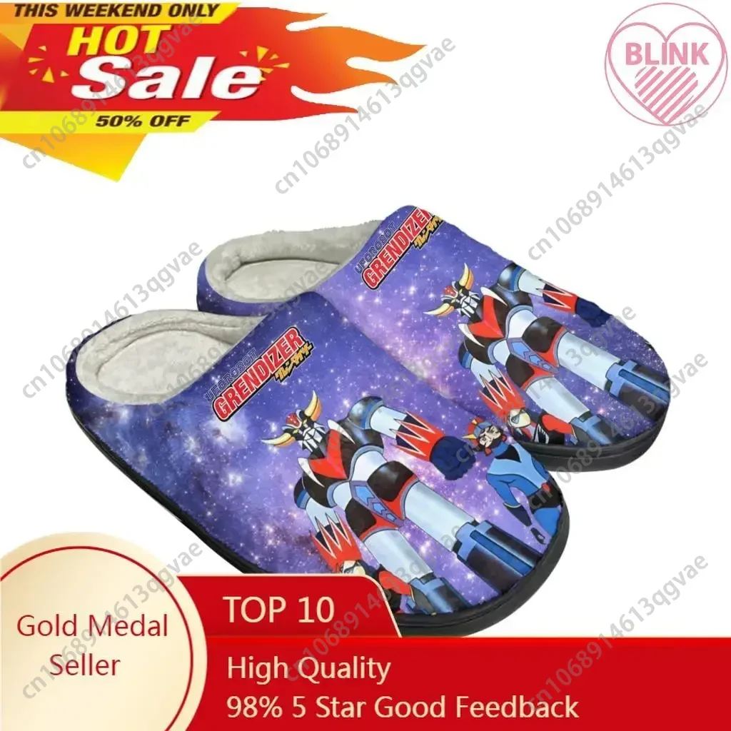 

Hot Cartoon UFO Robot Grendizer Home Cotton Custom Slippers Mens Womens Sandals Plush Casual Keep Warm Shoes Thermal Slipper