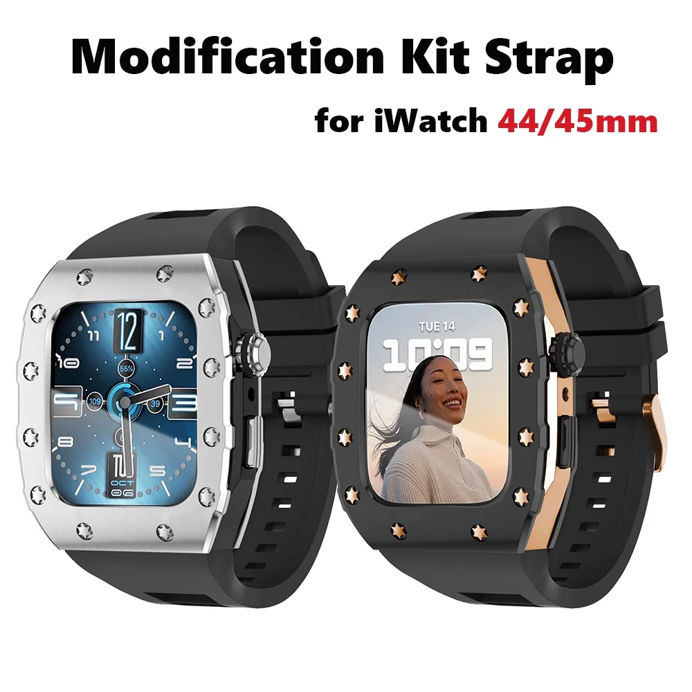 

Metal Watch Case Strap For Apple Watch Band 44MM 45MM Sport Watchband Bracelet for iWatch Series 8 7 6 5 4 SE Strap Accessories