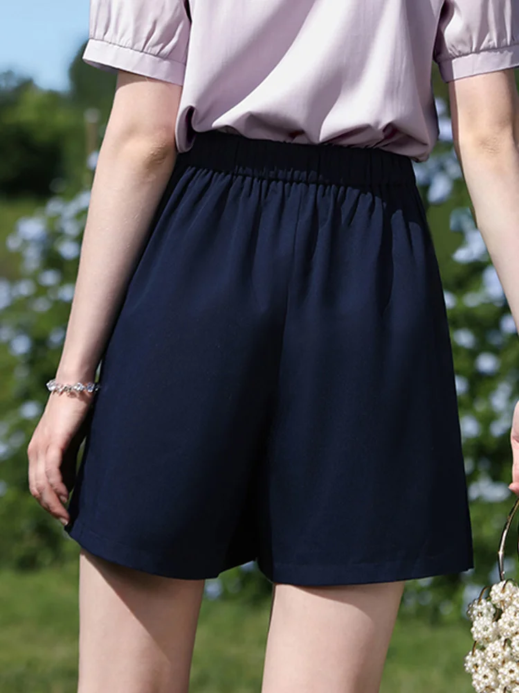 I BELIEVE YOU Pleated Skirts Shorts Female 2024 Summer New Rubber Band Waist Casual Wide-leg Thin Shorts For Women 2242045566