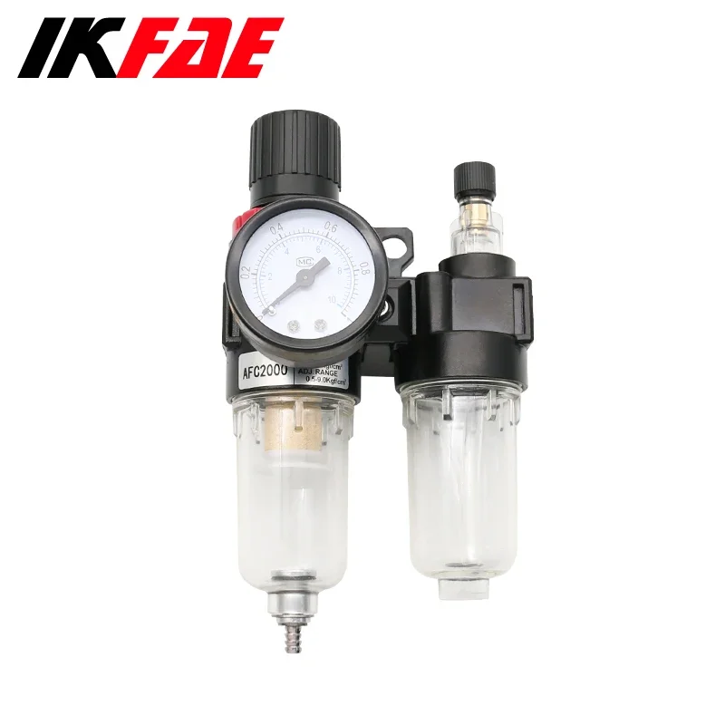 AFC2000 1/4 Air Compressor Oil Water Separator Filter Regulator Trap Airbrush Pressure Reducing Valve