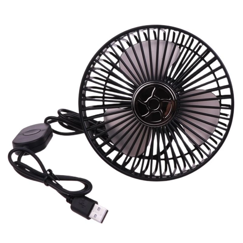 USB Powered Car Fan Powerful 3 Speed Quiet Ventilation Electric Cooling